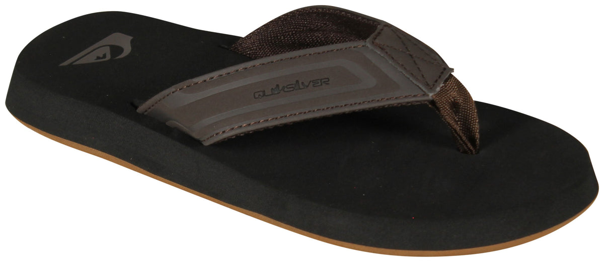 Quiksilver Boy's Monkey Wrench Core Sandal - Brown / Gum - Youth 2