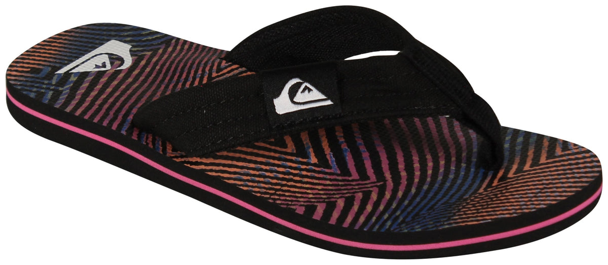 Quiksilver Boy's Molokai Layback Sandal - Black / Pink / Black