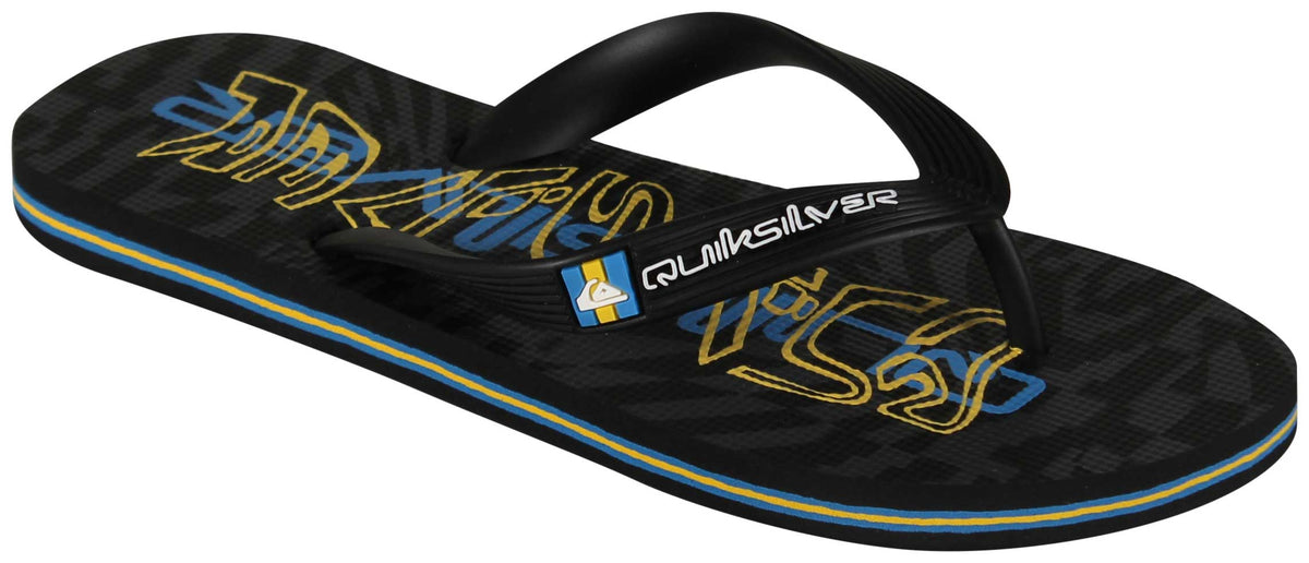 Quiksilver Boy's Molokai Art Sandal - Black / Blue / Yellow