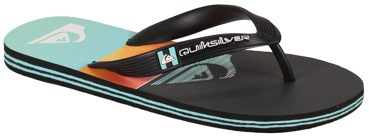 Quiksilver Boy's Molokai Art Sandal - Black / Orange / Blue