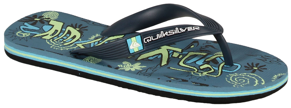 Quiksilver Boy's Molokai Art Sandal - Blue / Green / Blue