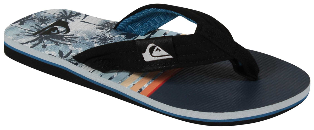 Quiksilver Boy's Molokai Layback Sandal - Black / Blue / Black