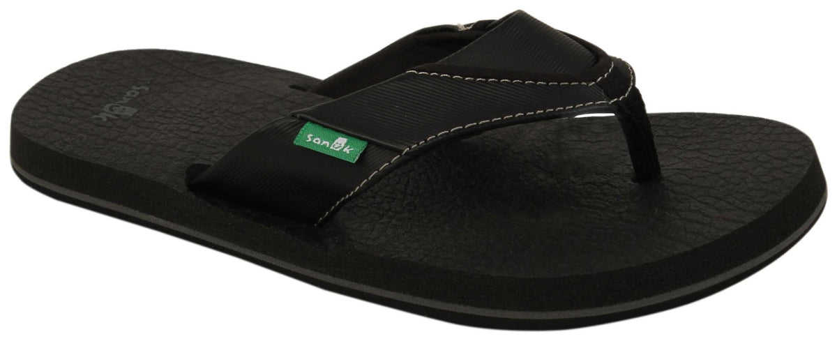 Sanuk Boy's Root Beer Cozy Sandal - Black - Youth 4