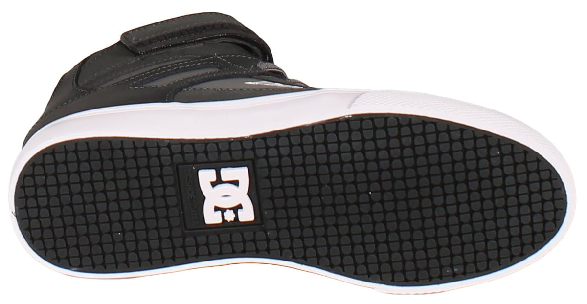 DC Kid's Pure High Top Elastic Shoe - Anthracite / Black – sole view