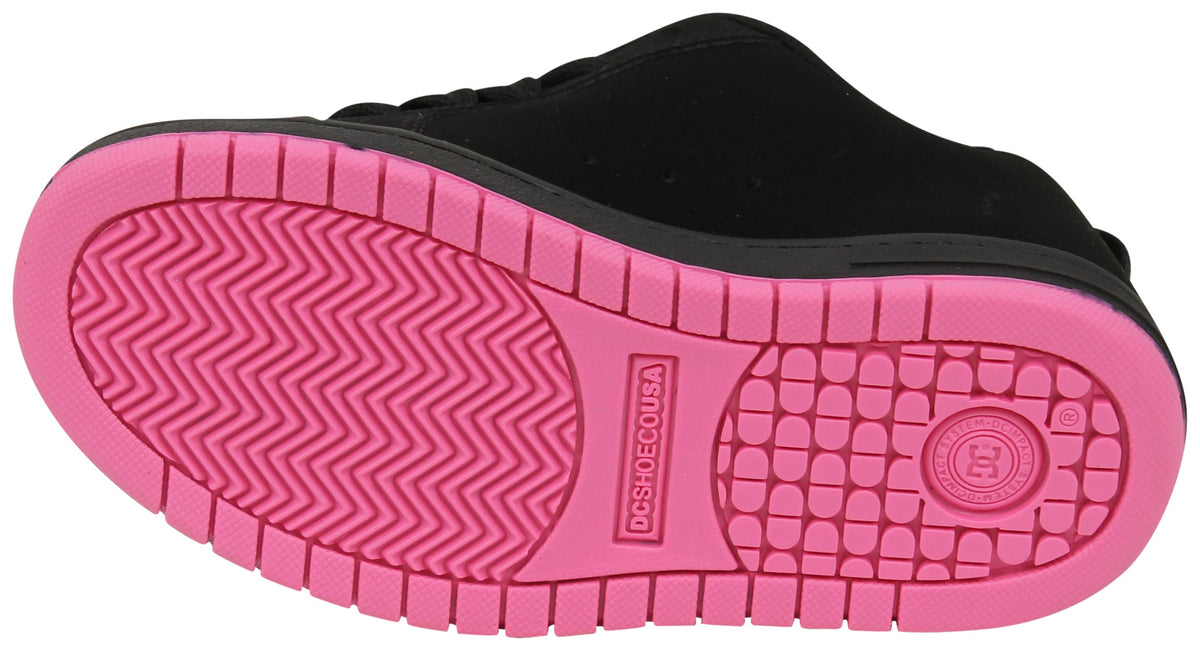 DC Kid's Court Graffik Shoe - Black / Pink – sole view