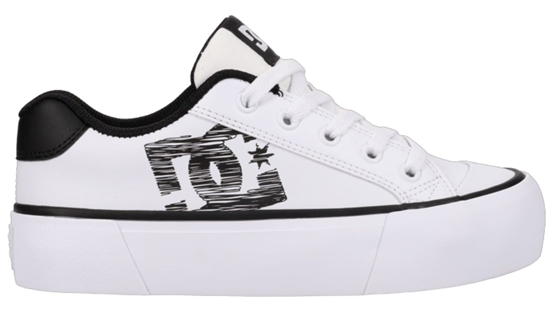 DC Women's Chelsea Platform Shoe - White / Black