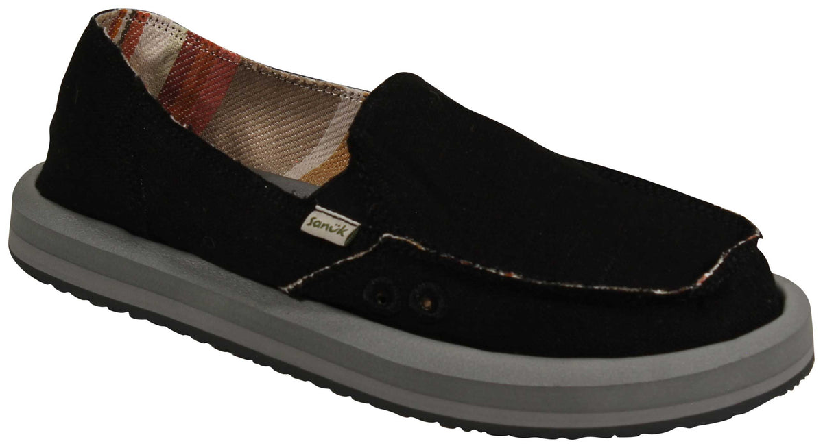Sanuk Donna ST Hemp Sidewalk Surfer - Ebony