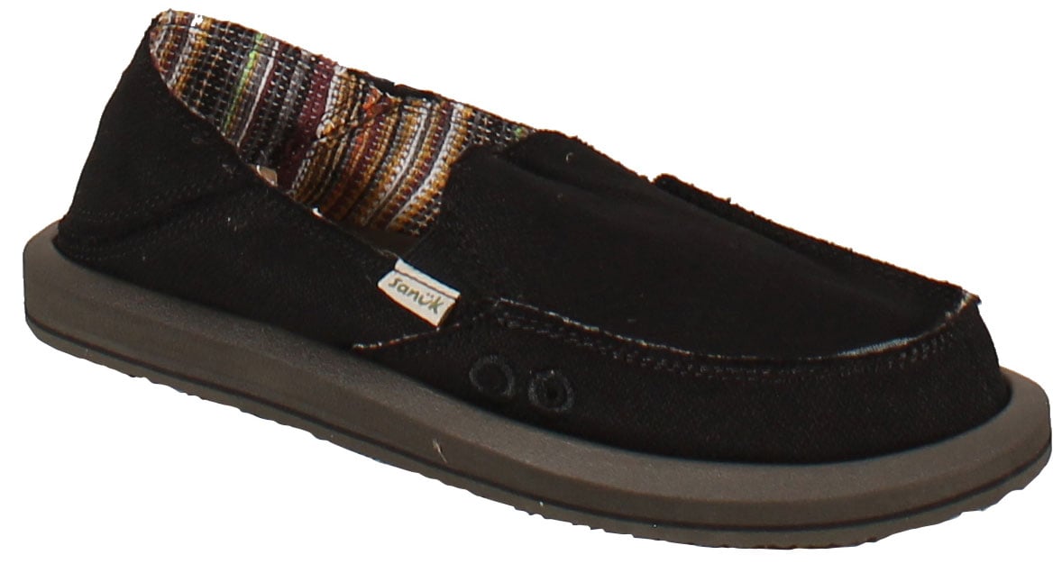 Sanuk Donna Hemp 2 Tone Shoe - Black