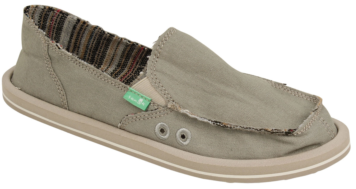 Sanuk Donna Hemp Sidewalk Surfer - Olive Grey