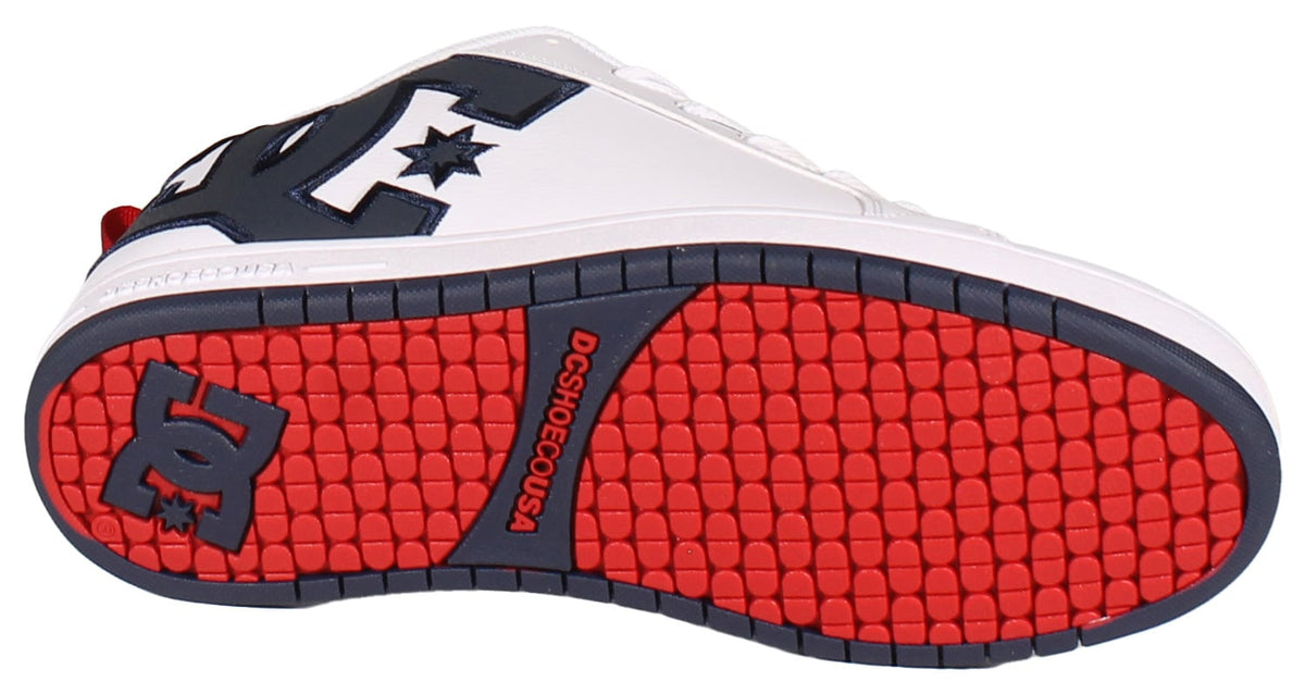DC Court Graffik Shoe - White / Navy / Red – sole view