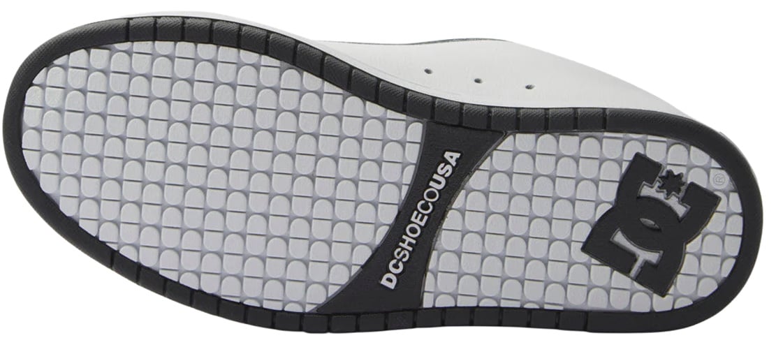 DC Court Graffik SQ Shoe - White / Black / Black – sole view
