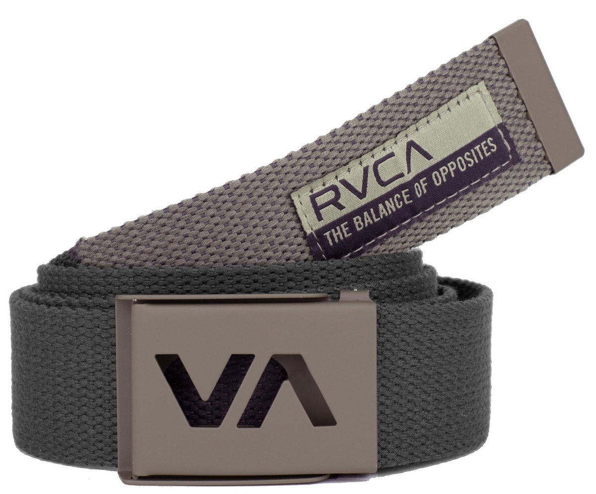 RVCA Grafted Men’s Web Belt - Metal VA Buckle, Grey/Mushroom