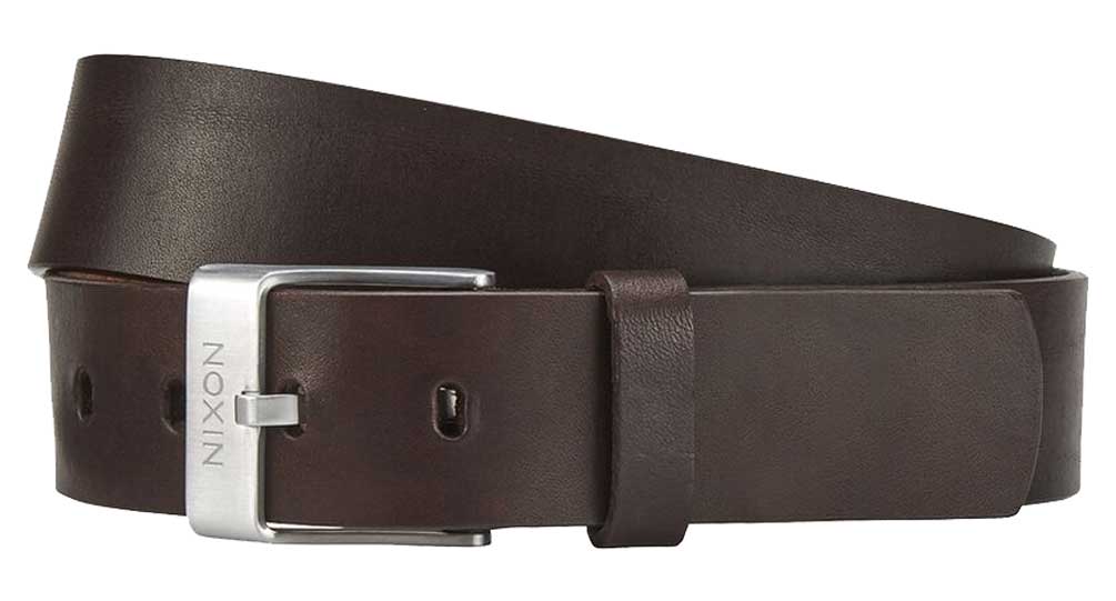 Nixon Chronos Leather Belt - Brown, front view
