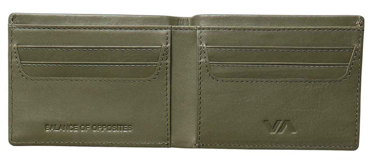 RVCA August Bi-Fold Wallet - Olive – alternate view 1