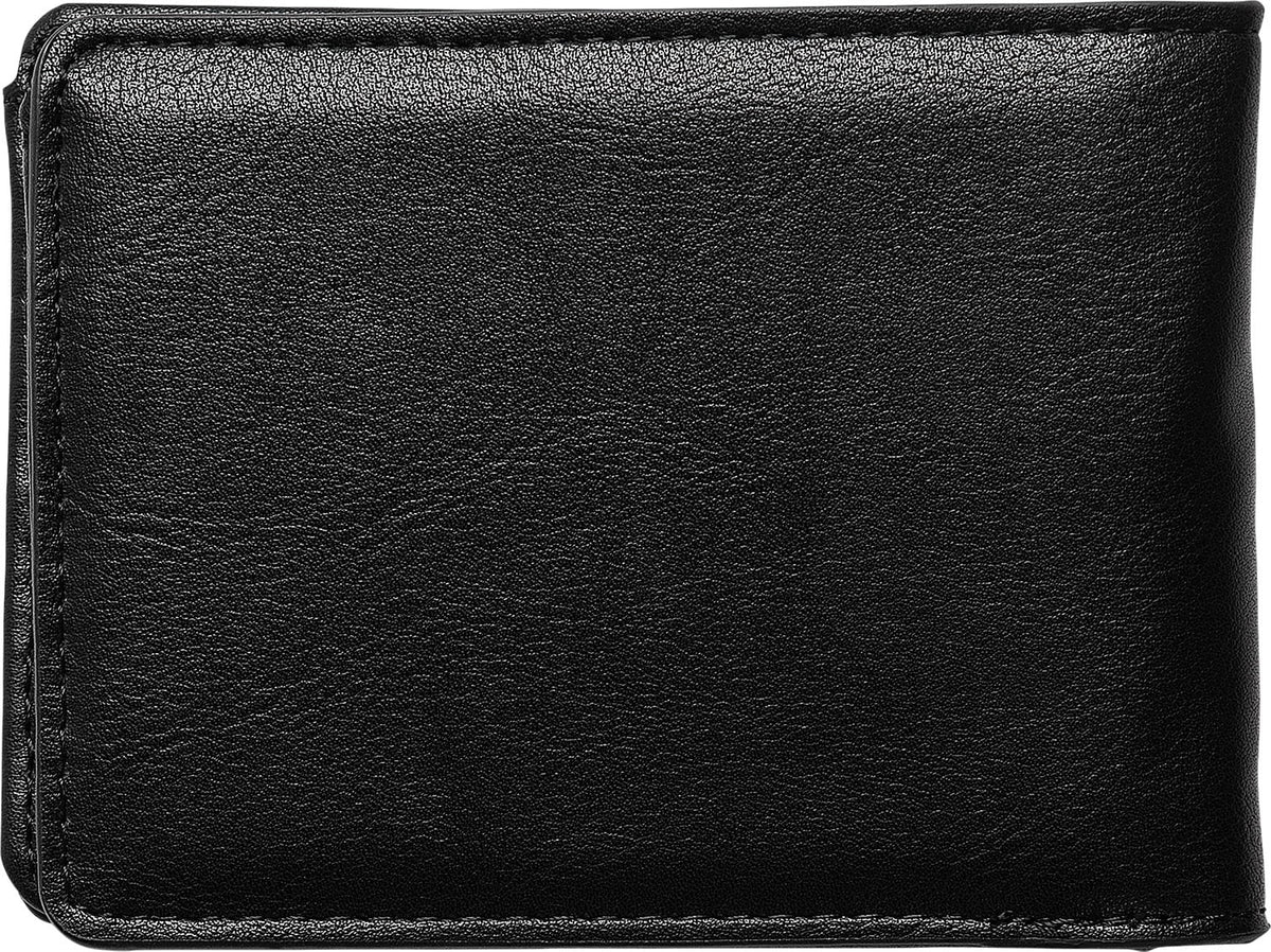 RVCA Coin Flip Bifold Wallet - Logo Detail, Black – back view