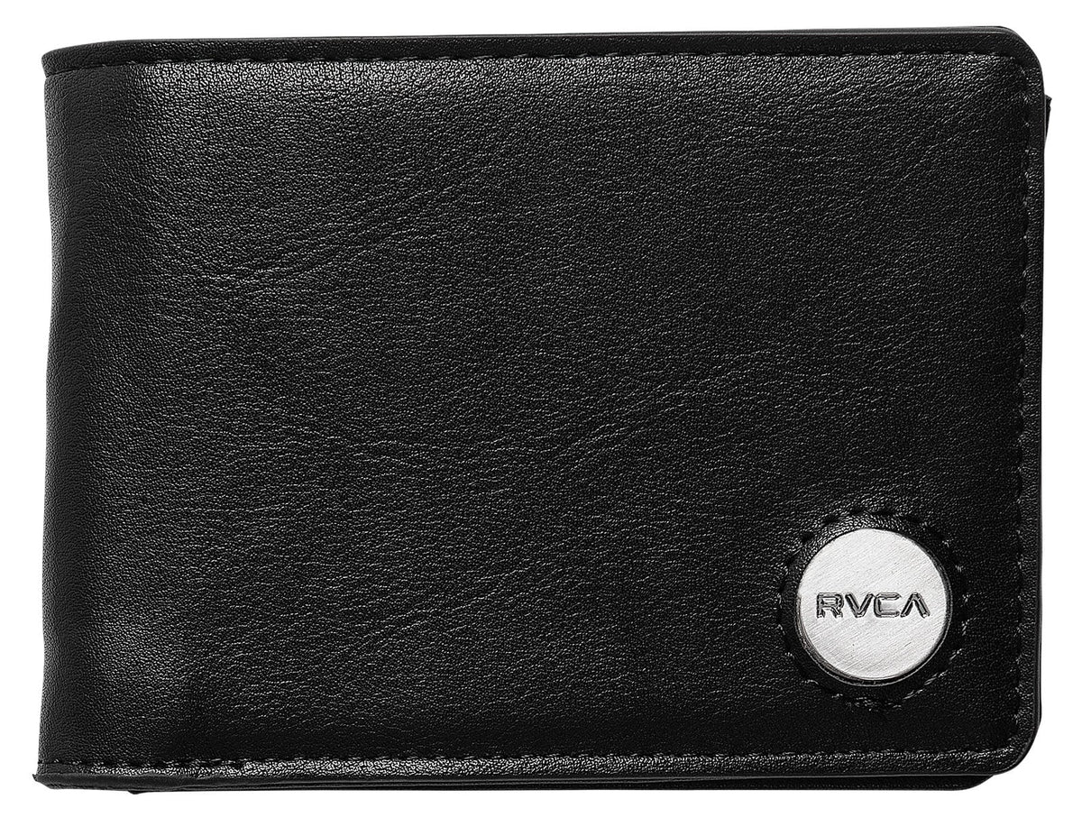 RVCA Coin Flip Bifold Wallet - Logo Detail, Black