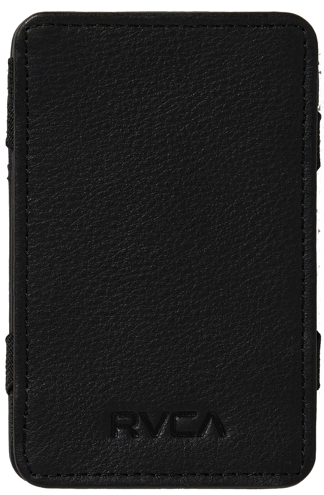 RVCA Magic Card Wallet - Elastic Flip Bifold, Black – back view