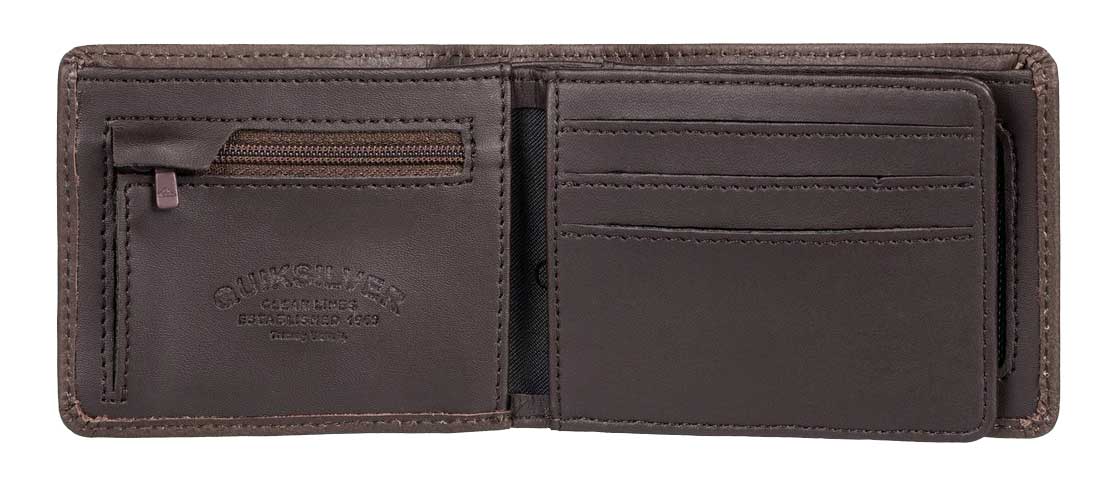 Quiksilver Mac Leather Trifold Wallet - Chocolate Brown – alternate view 1