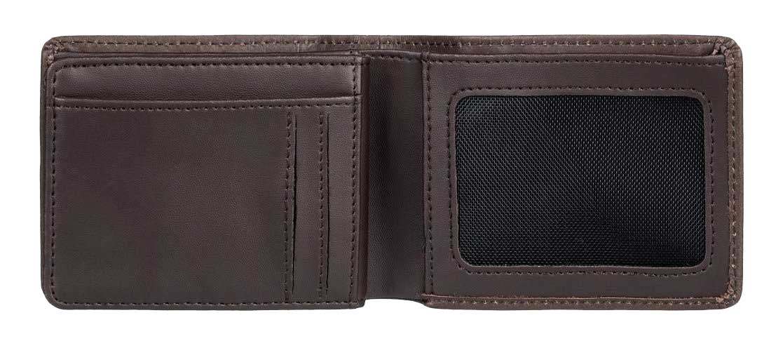 Quiksilver Mac Leather Trifold Wallet - Chocolate Brown – alternate view 2