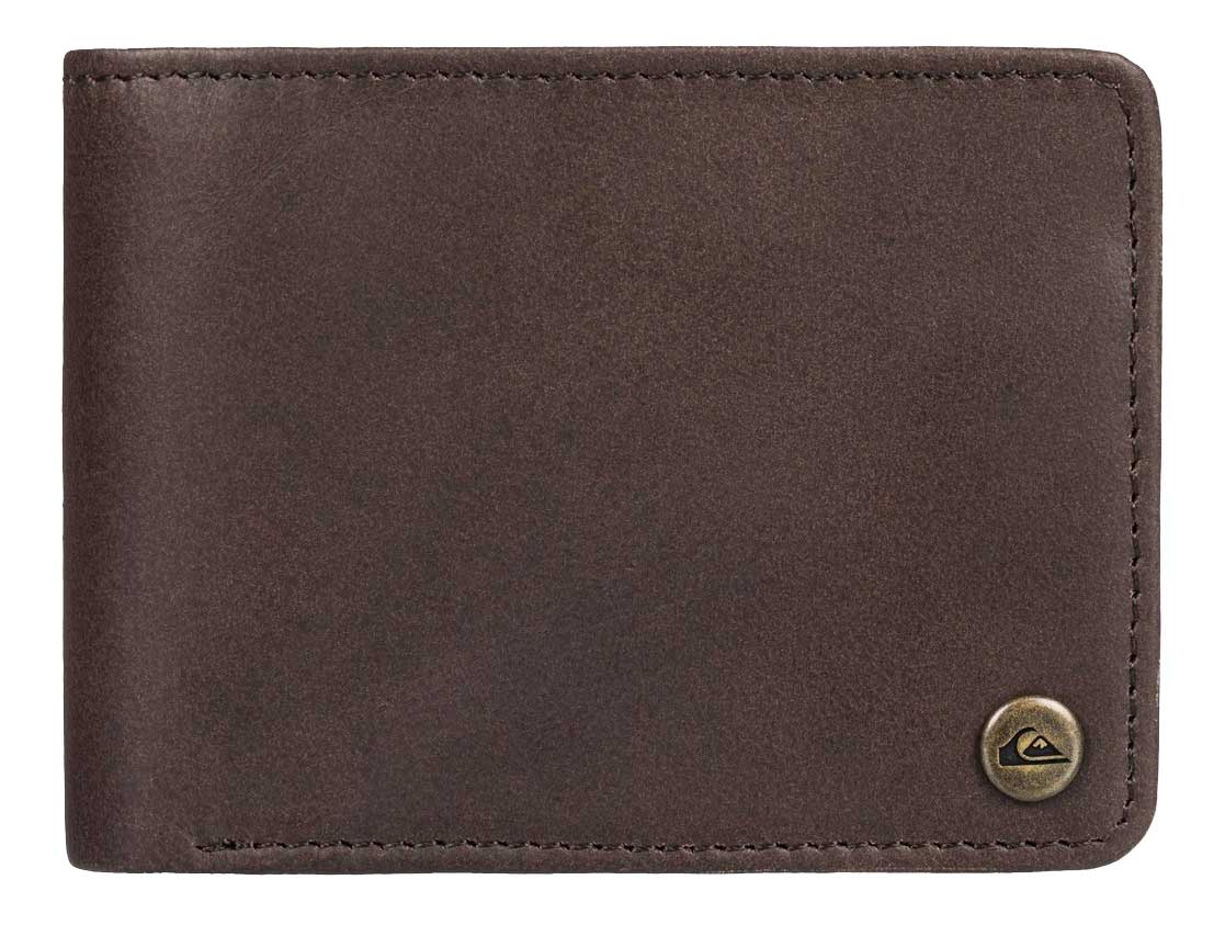 Quiksilver Mac Leather Trifold Wallet - Chocolate Brown