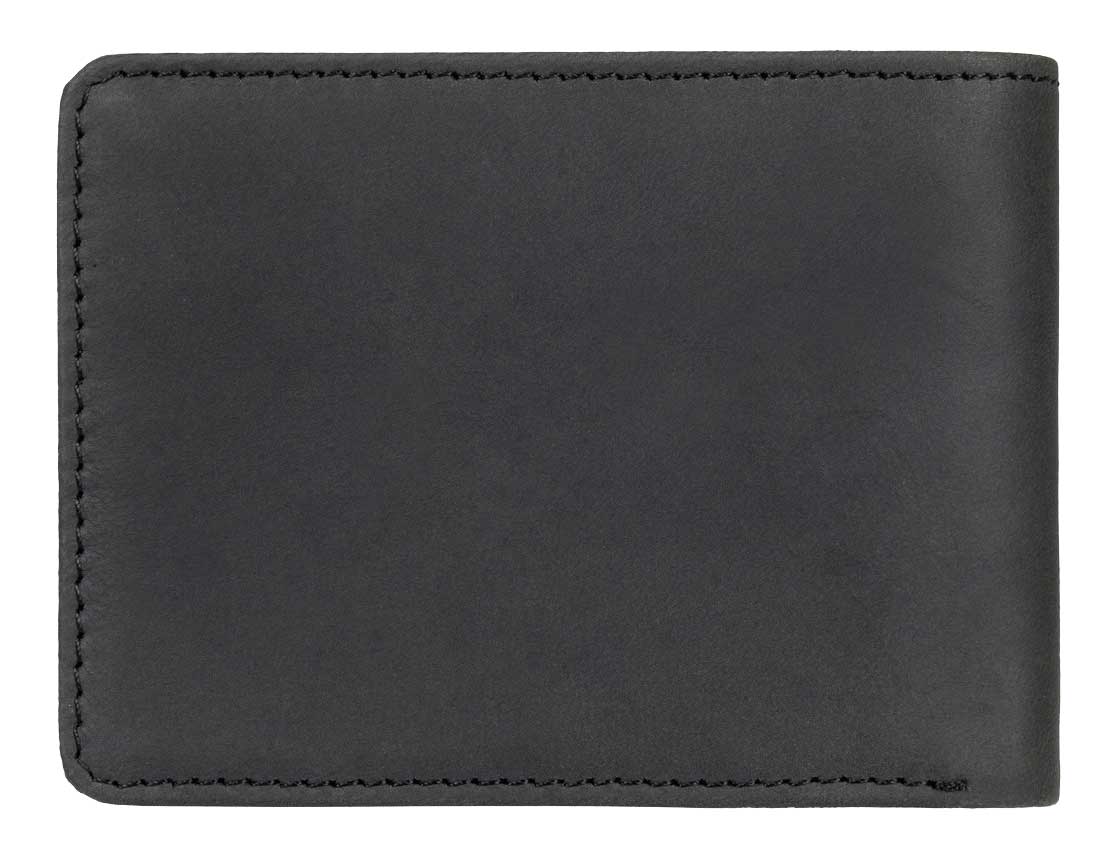 Quiksilver Mac Leather Trifold Wallet - Black – back view