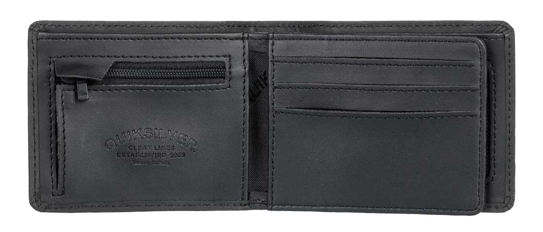 Quiksilver Mac Leather Trifold Wallet - Black – alternate view 1