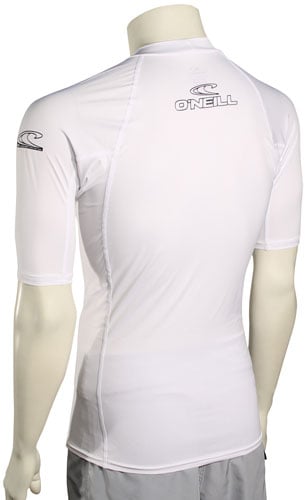 O'Neill Basic Skins SS Rash Guard - White – back view
