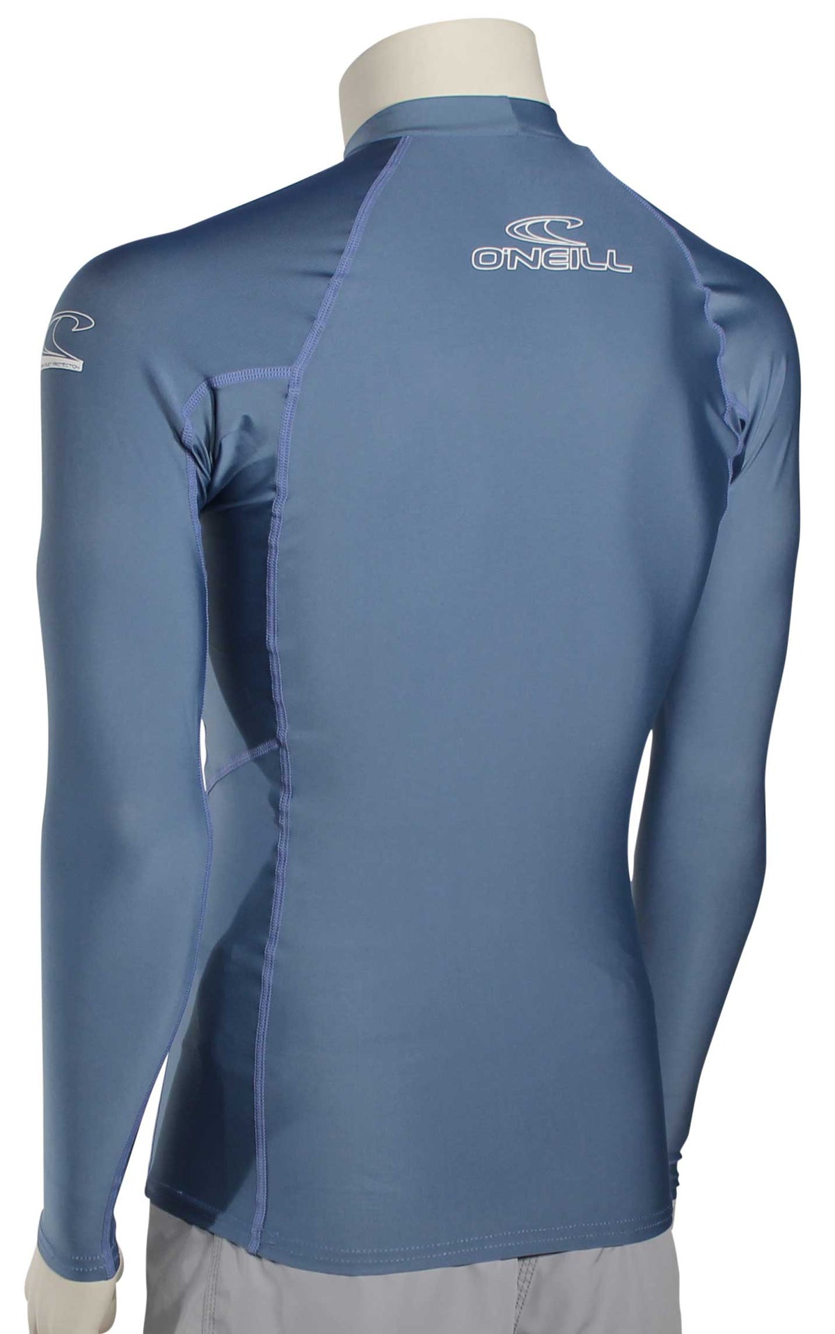 O'Neill Basic Skins LS Rash Guard - Dusty Blue – back view