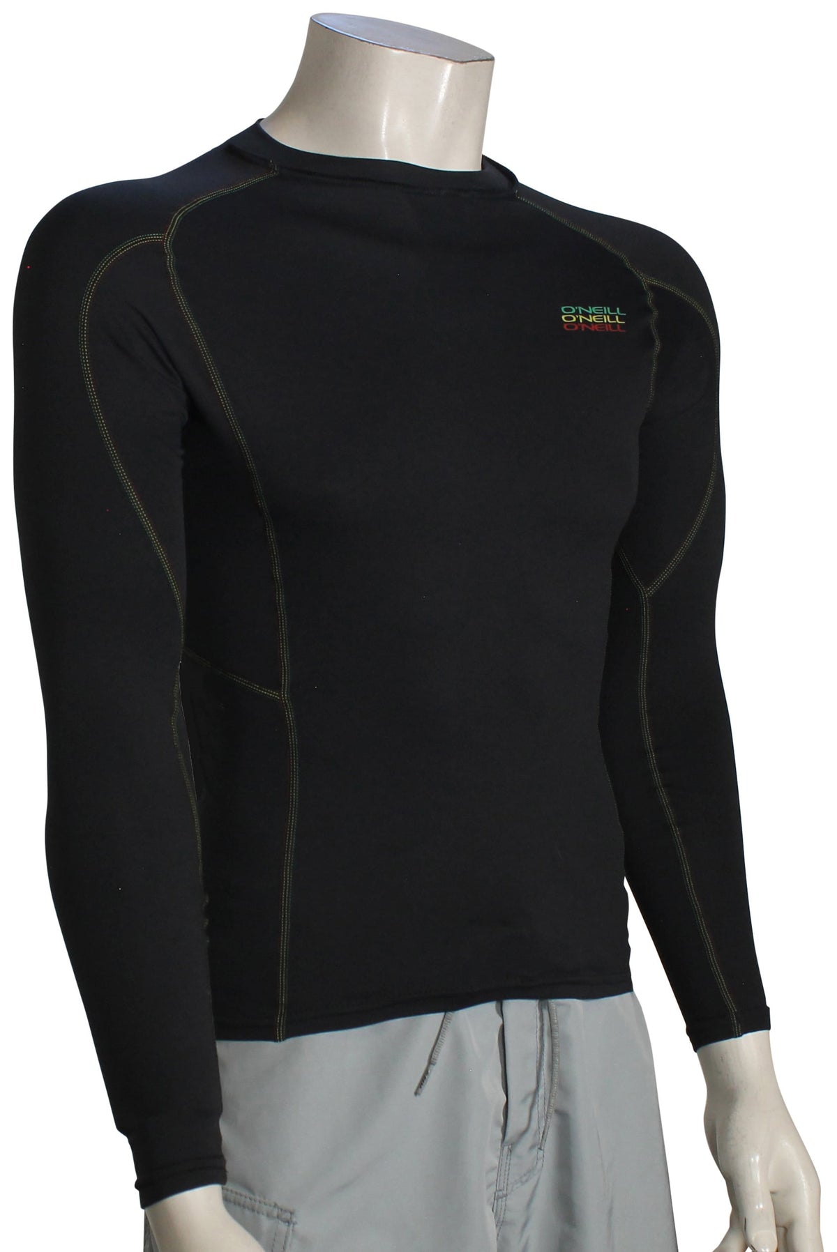 O'Neill TRVLR Hybrid LS Surf Shirt - Black / Black / Rasta