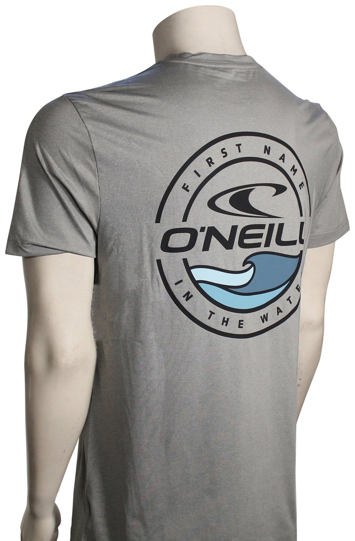 O'Neill TRVLR Peak Hybrid SS Surf Shirt - Heather Grey – back view