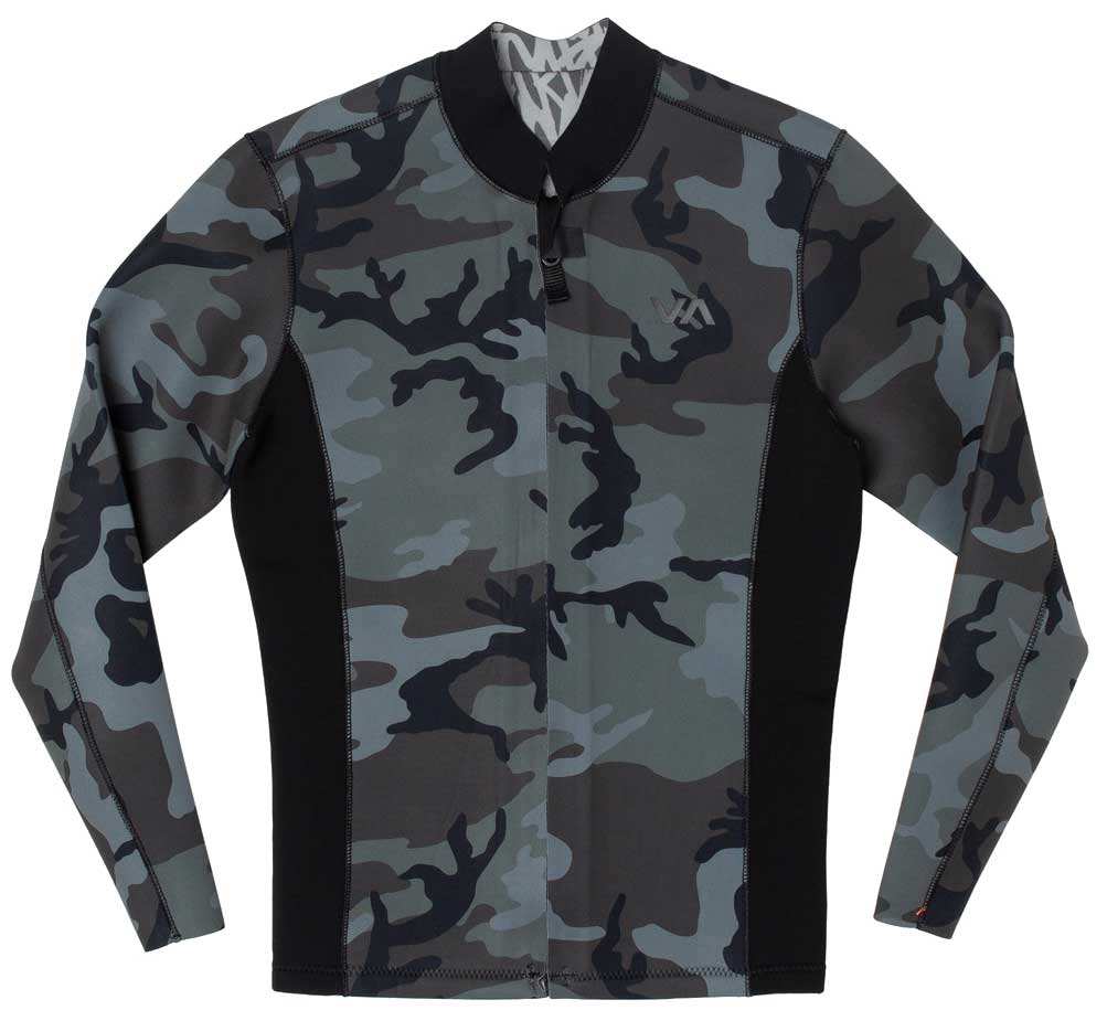 RVCA Balance Front Zip Wetsuit Jacket - Camo, front view