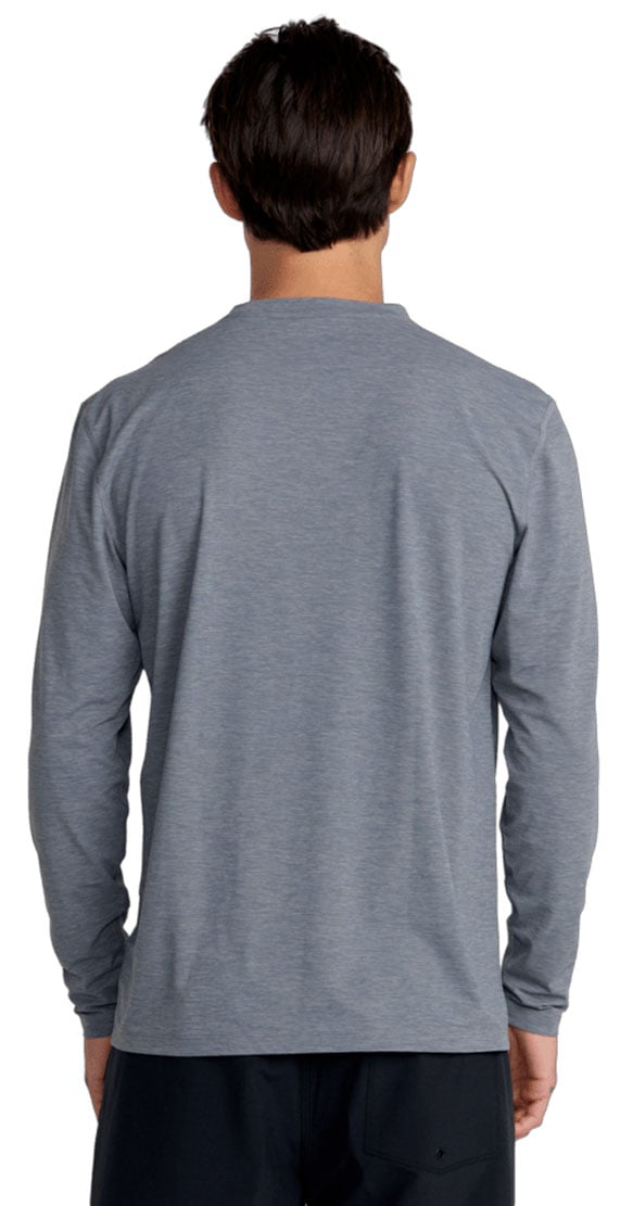 RVCA Men’s Surf Shirt Long Sleeve Rashguard - Heather Grey – back view