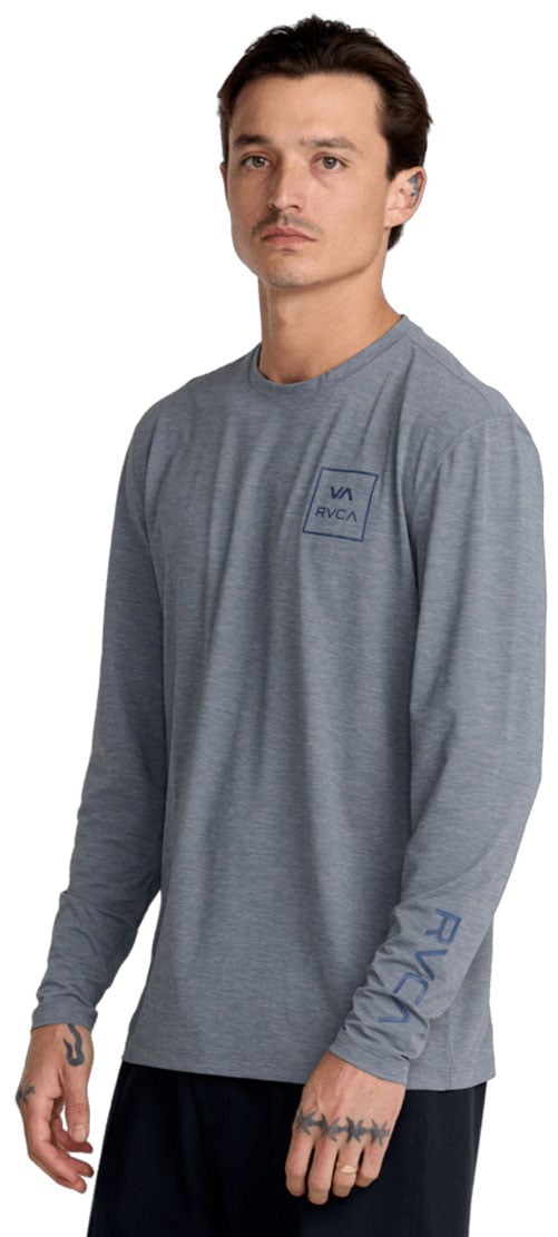 RVCA Men’s Surf Shirt Long Sleeve Rashguard - Heather Grey – alternate view 1