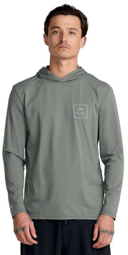 RVCA Men’s Surf Shirt Hoodie - Long Sleeve Rashguard with UV Protection, Sage Leaf