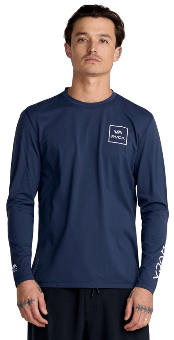 RVCA Men’s Surf Shirt Long Sleeve Rashguard - Navy