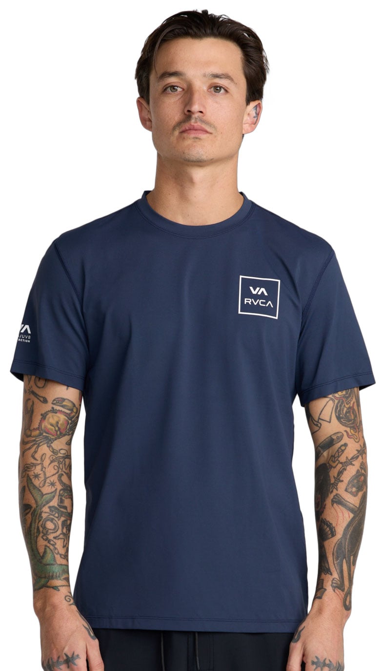 RVCA Men's Short Sleeve Surf Shirt - Navy