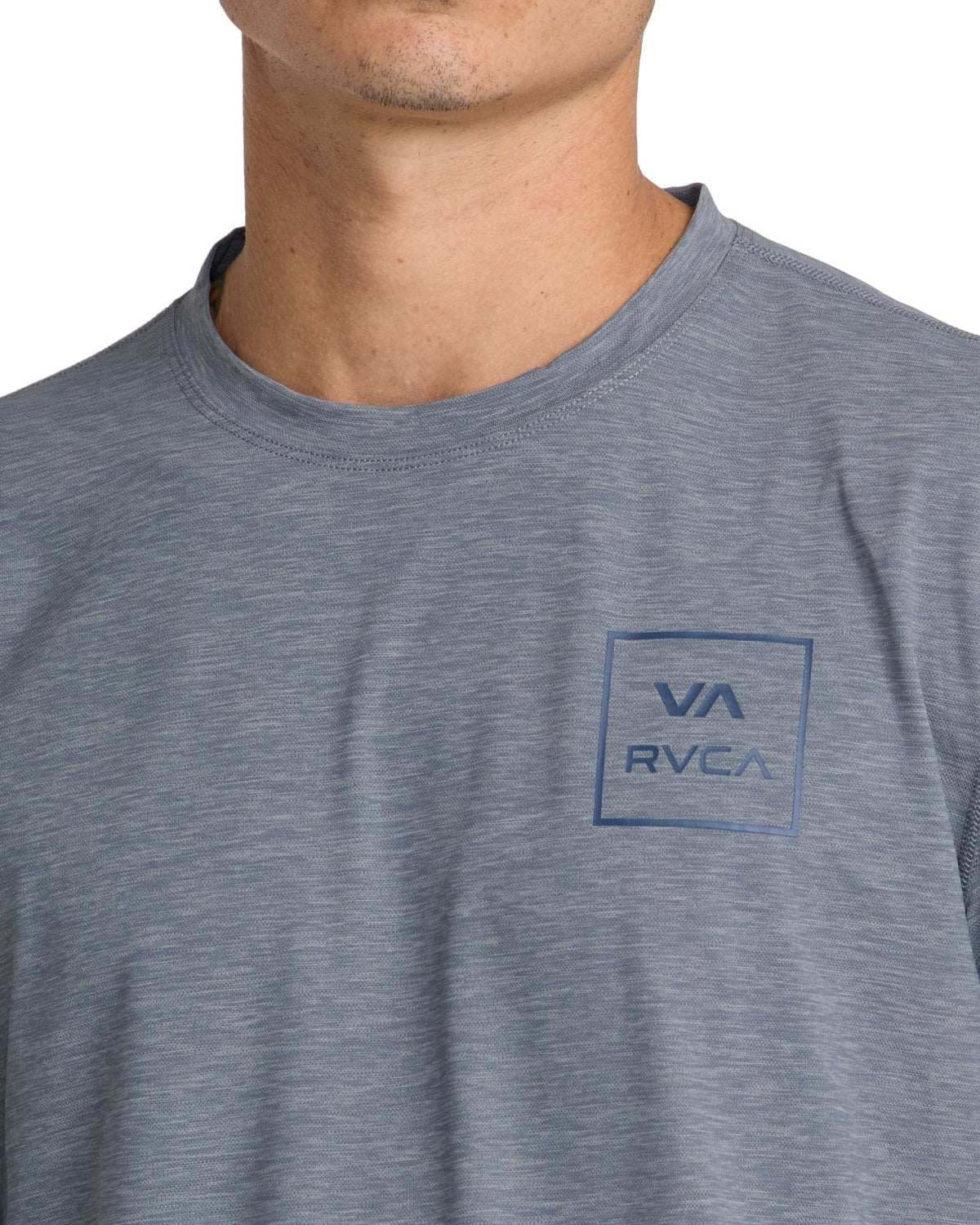 RVCA Men's Short Sleeve Surf Shirt - Heather Grey – alternate view 1