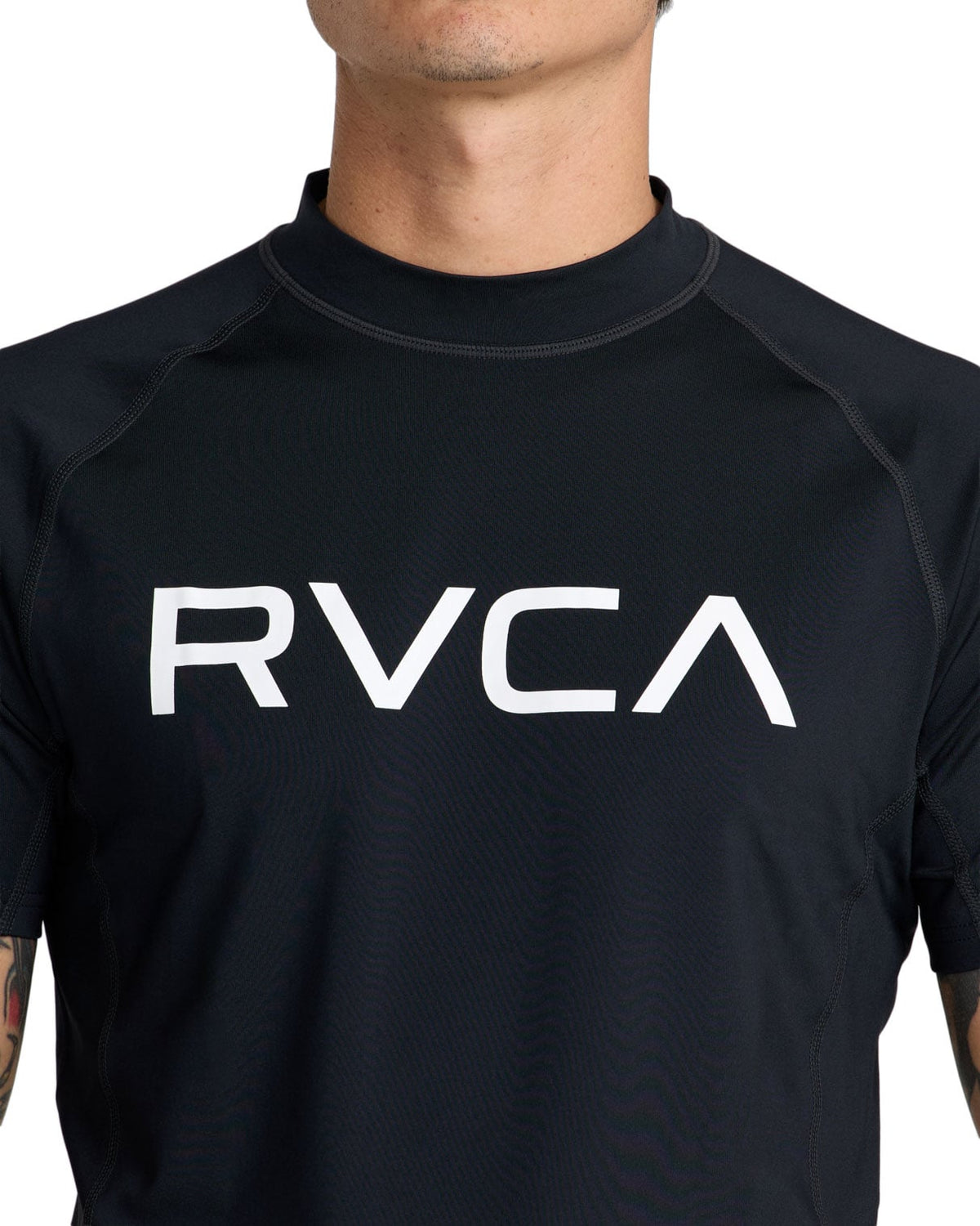 RVCA Men's Short Sleeve Rash Guard - Black – alternate view 1