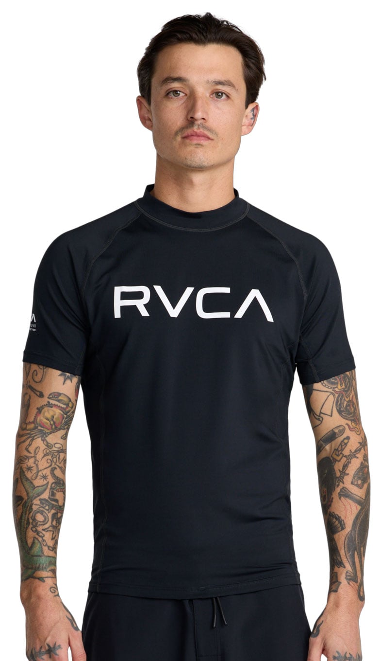 RVCA Men's Short Sleeve Rash Guard - Black