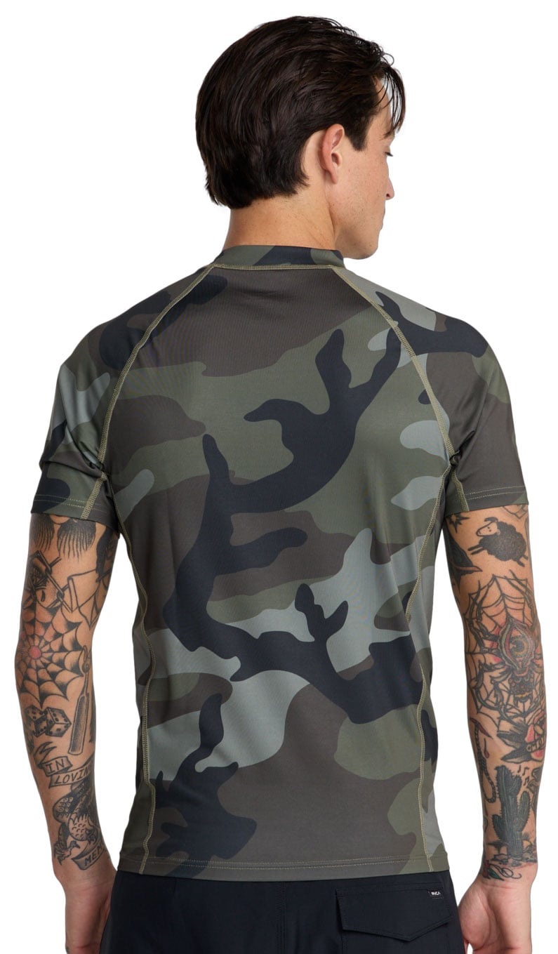 RVCA Men's Short Sleeve Rash Guard - Camo – back view
