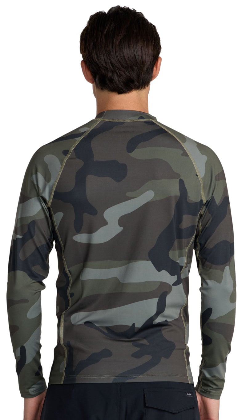 RVCA Men's Long Sleeve Rash Guard - Camo – back view