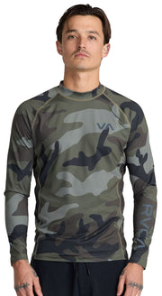 RVCA Men's Long Sleeve Rash Guard - Camo