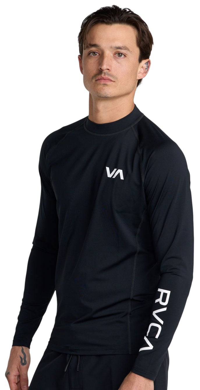 RVCA Men's Long Sleeve Rash Guard - Black – alternate view 1