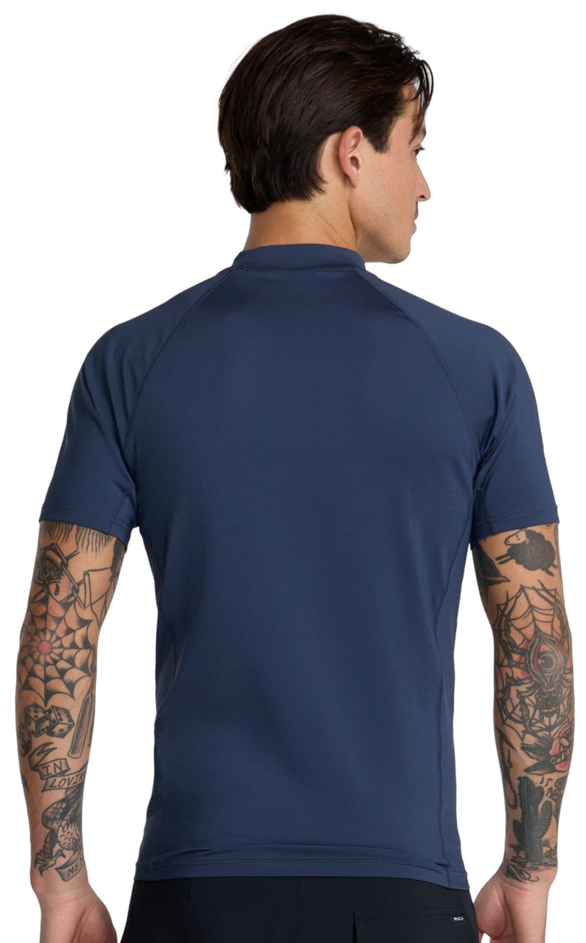 RVCA Men's Short Sleeve Rash Guard - Navy – back view