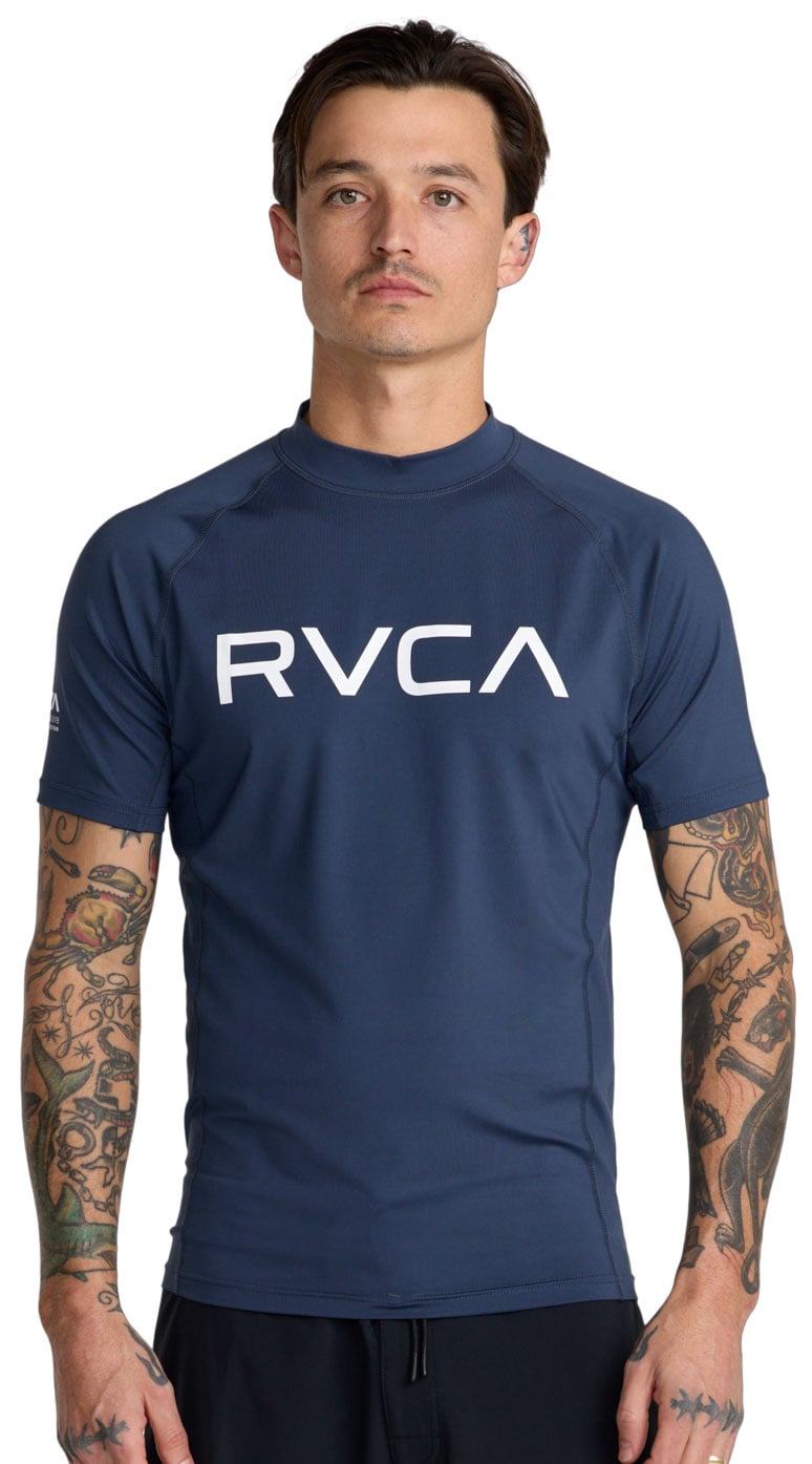 RVCA Men's Short Sleeve Rash Guard - Navy