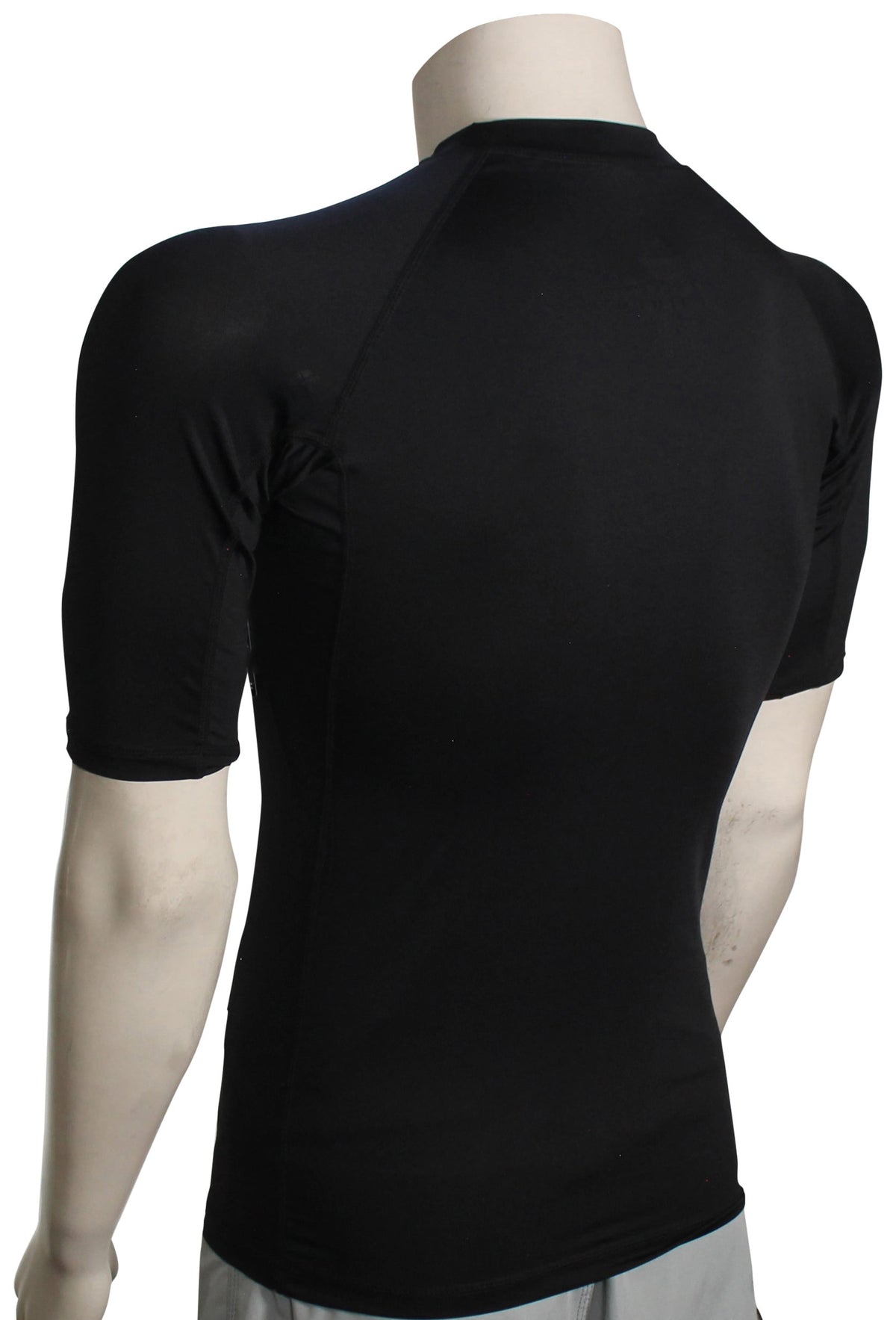 Volcom Lido Solid SS Rash Guard - Black – back view