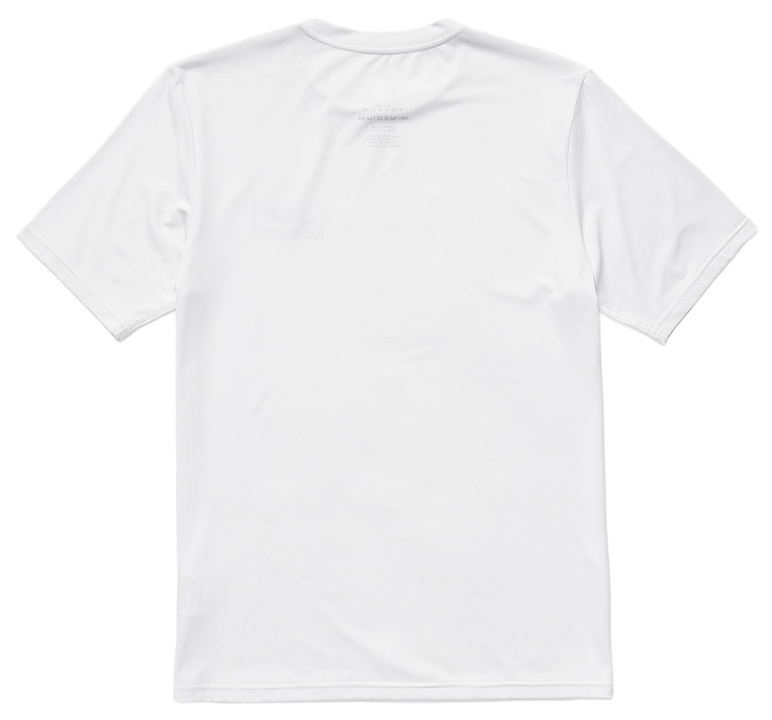 Volcom Modstone Men's Short Sleeve Loose Fit Rash Guard - White – back view