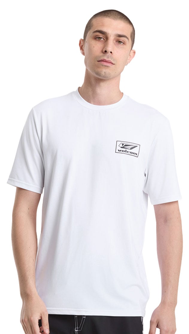 Volcom Modstone Men's Short Sleeve Loose Fit Rash Guard - White