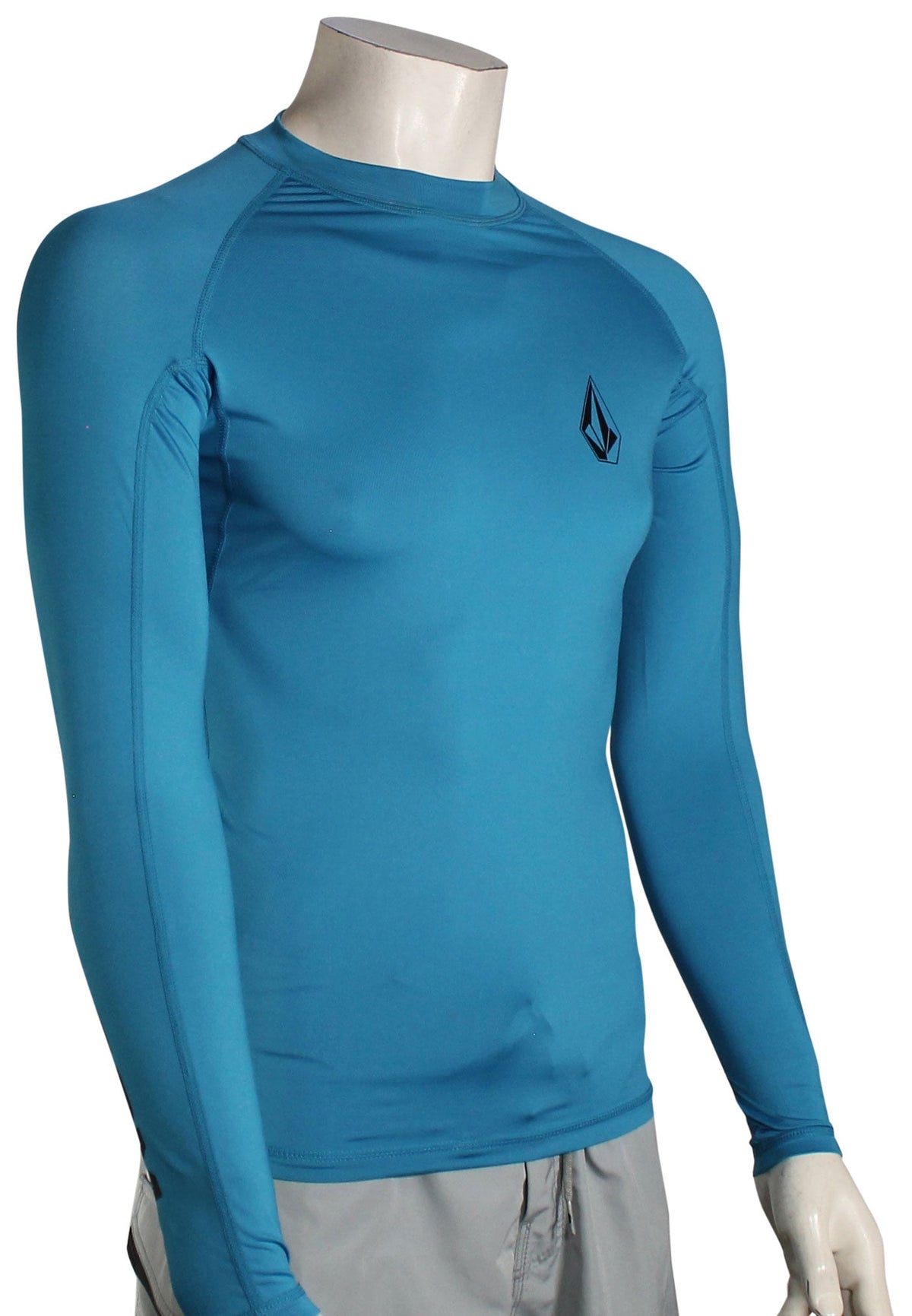 Volcom Lido Solid LS Rash Guard - Tidal Blue