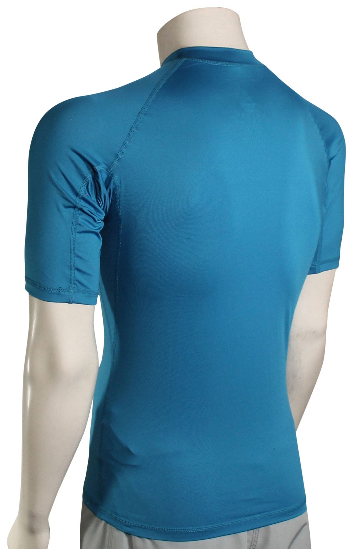 Volcom Lido Solid SS Rash Guard - Tidal Blue – back view